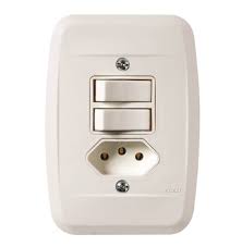 Interruptor 2 T.S. 10A + Tomada  2P+T 20A 250V~ C/Placa Branco Pezzi