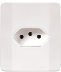 Tomada  2P+T 20A 250V~ C/Placa E C/Caixa Simples Branca Pezzi