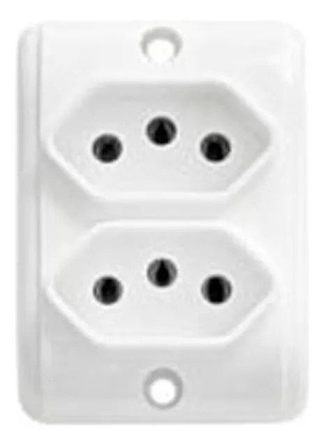Tomada  Dupla 2P+T 20A 250V~ Branco Pezzi