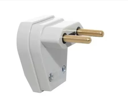 Plugue 2P 10A 250V~ Branco C/Prensa-Cabo Pezzi