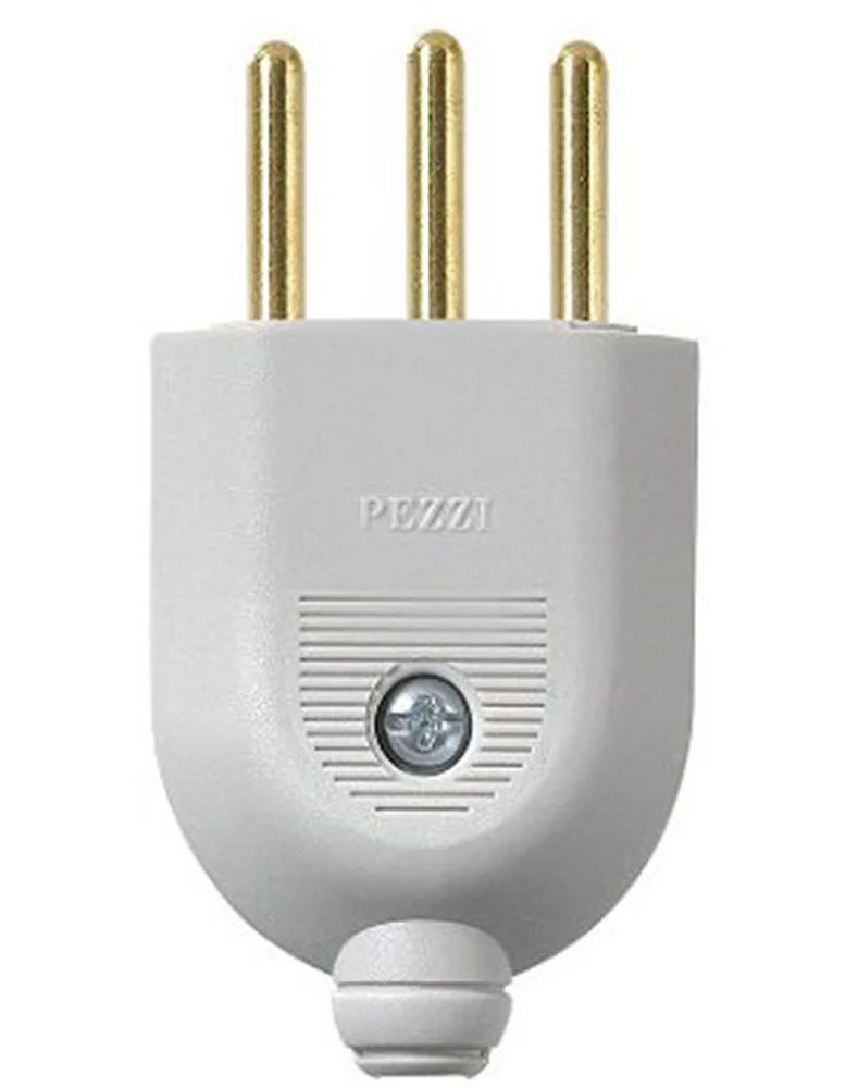 Plugue Modello (2P+T) 10A 250V~ Cinza Pezzi