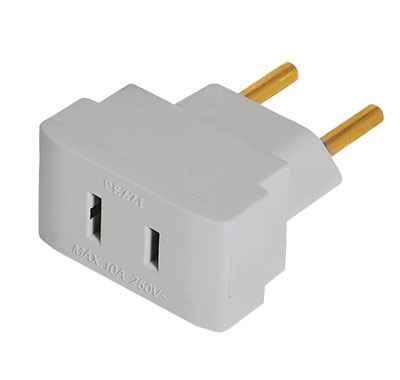 Adaptador 2P 10A 250V~ Branco Pote Medio Pezzi