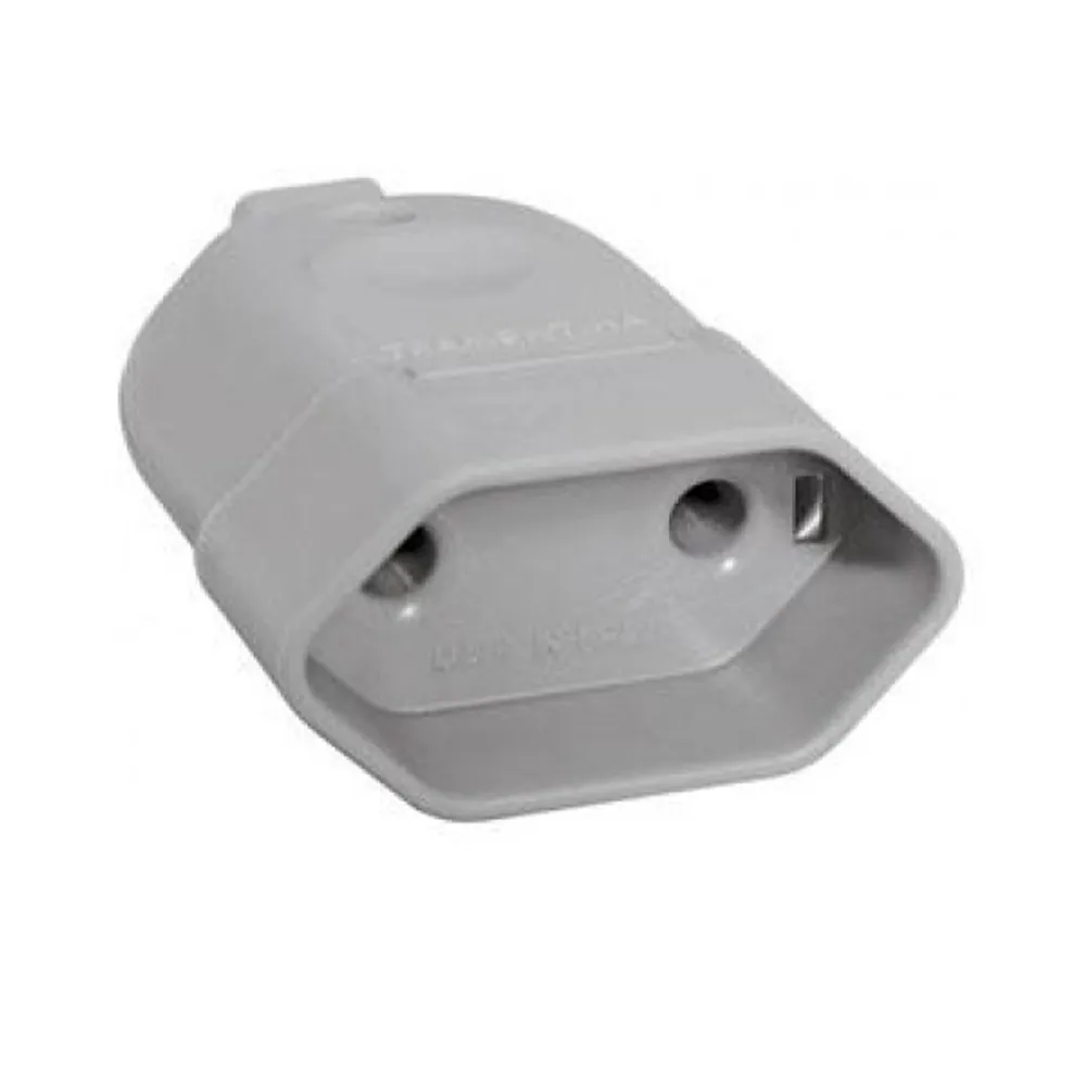 Tomada  Movel 2P 10A 250V~ Cinza Pezzi