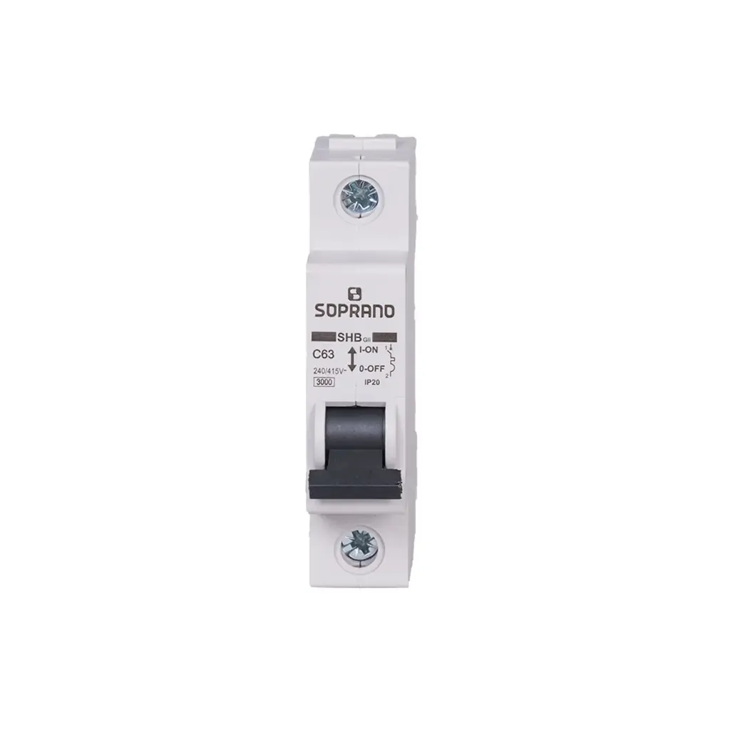 Disjuntor 63 Amperes shb1 gii-c063a Monofásico Soprano