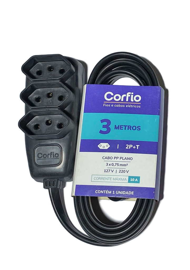 Extensão 2P +T 3m CorfiHome Corfio