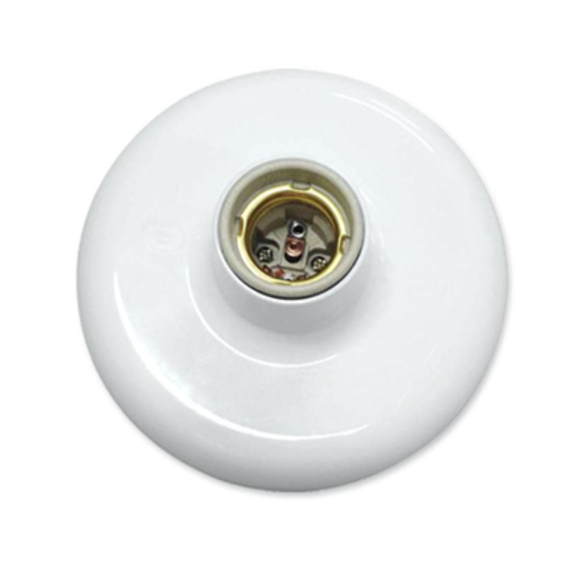 Plafon 100w 250v~ Branco C/ Recept Importado Ilumi