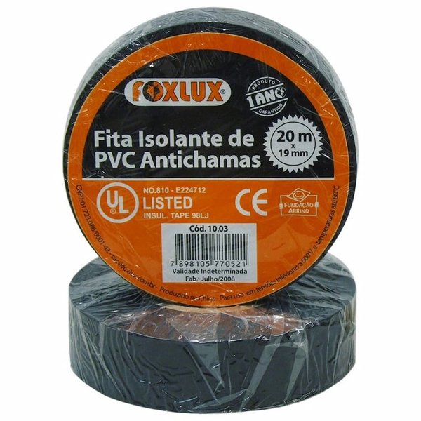 Fita Isolante 20 MTS Preta