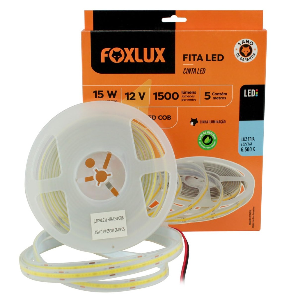 Fita LED SMD 9W 12V 3000k 5M Ip20