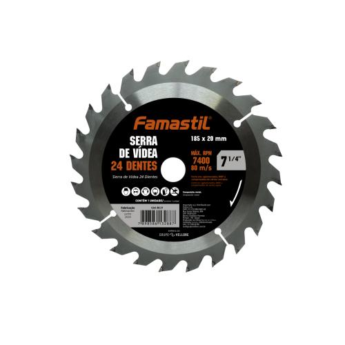 Serra Videa 7 1/4 24 Dentes 185 mm x 20 mm