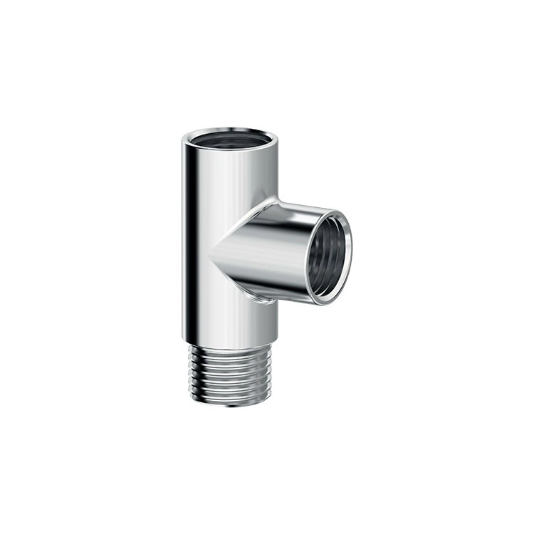 T De Latao Cromado - Rosca Femea X Femea 1/2" X Macho 1/2" Censi