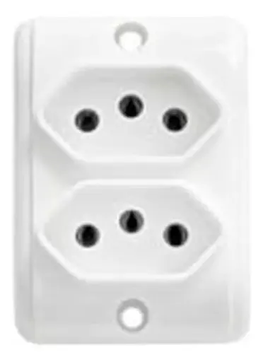 Tomada  Dupla 2P+T 20A 250V~ Branco Pezzi