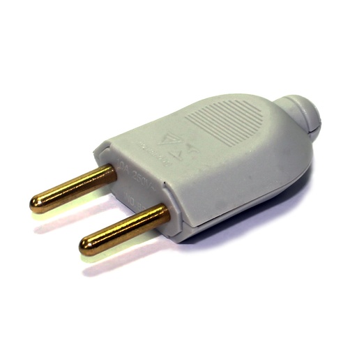 Plugue 2P 10A 250V~ Cinza Pezzi