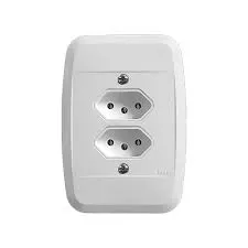 Tomada  Dupla 2P+T 20A 250V~ C/Placa Branco Pezzi