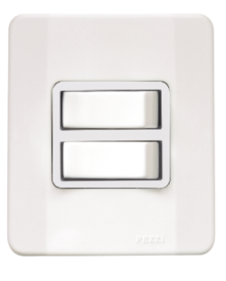 Interruptor 2 T.S. 10A 250V~ C/Placa Branca C/Caixa Simples Branca Pezzi
