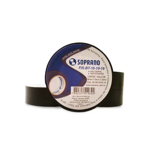 Fita isolante preta 10m fis-bt-18-10-19 Soprano