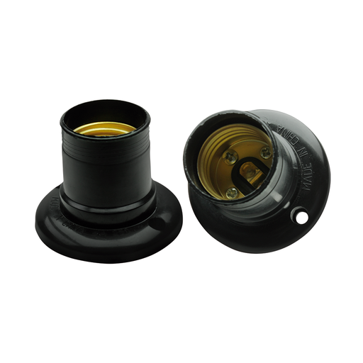 [BC01220] Bocal Fixo Teto Preto base E27 Empalux