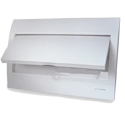 Quadro Distribuição Embutir 18p iec/din porta vertical branca Soprano