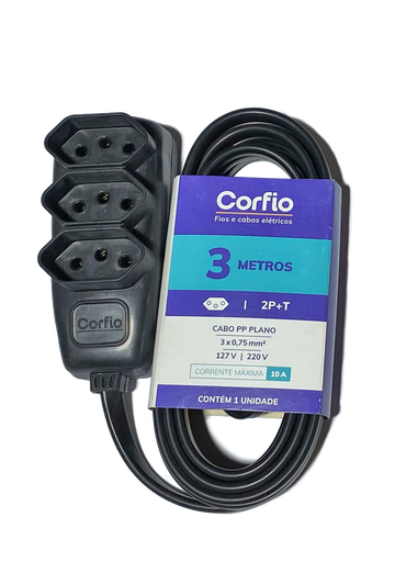 Extensão 2P +T 3m CorfiHome Corfio
