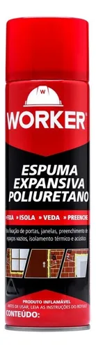 Espuma poliuretano pu 290ml/284g Worker