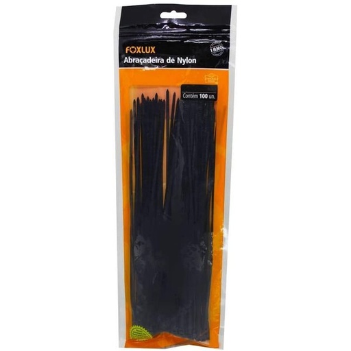 Abracadeiras Nylon 200x2,5 Preta C/100
