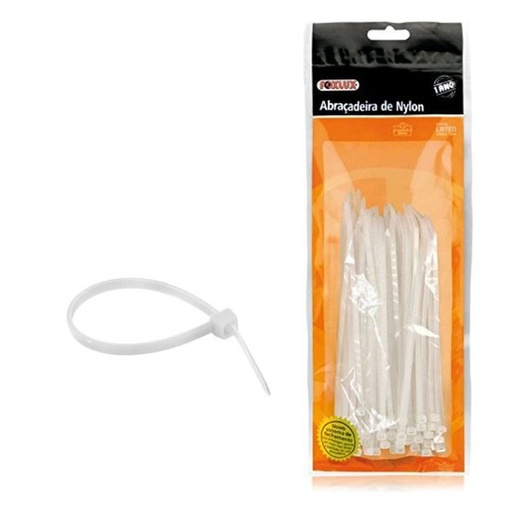 Abracadeiras Nylon 200x4,8 Branca C/100