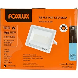 Refletor LED 100w6500k Branco Bivolt FX
