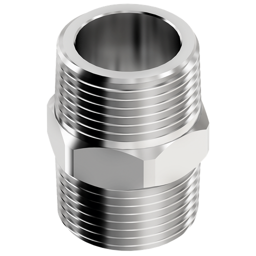 [85003-03001] Niple Duplo De Latao Cromado - Rosca 3/4" Censi