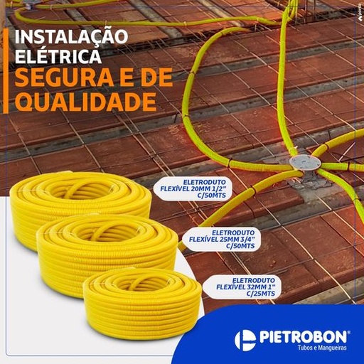 [20591002] Eletroduto Corrugado Leve DN 32Mm (1") X 25M - Plastilit