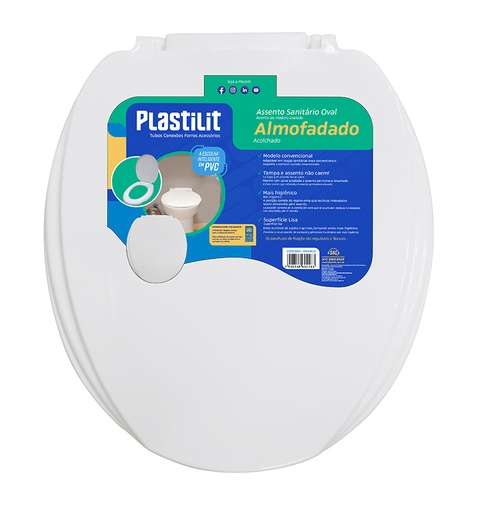 [25003004] Assento Sanitario Almofadado Branco - Plastilit