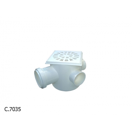 [20102001] Caixa Sifonada Quadrada Branca DN 100 mm X 100 mm X 50 mm - Plastilit