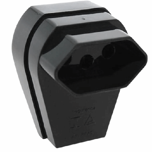 Tomada Móvel 2P+T 20A 250V~ Preto c/Prensa-Cabo